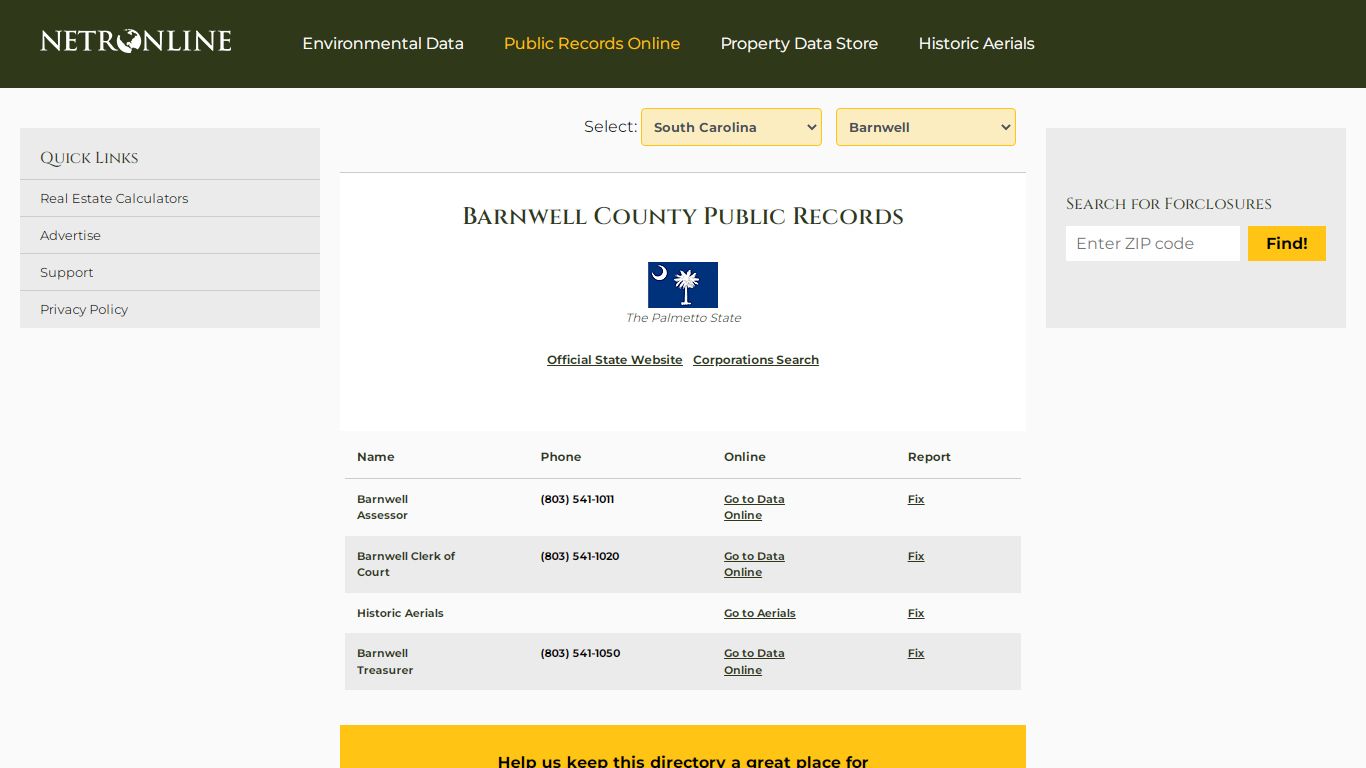 Barnwell County Public Records - NETROnline.com
