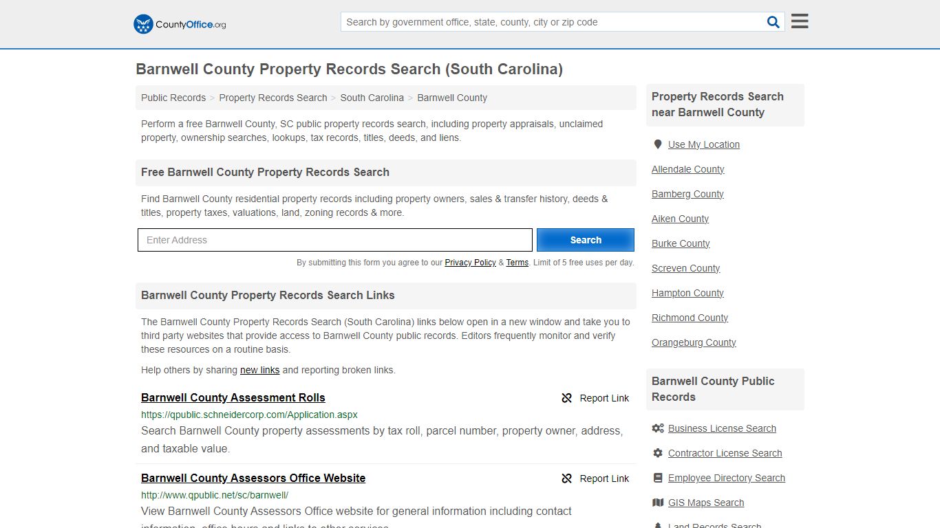 Barnwell County Property Records Search (South Carolina) - County Office